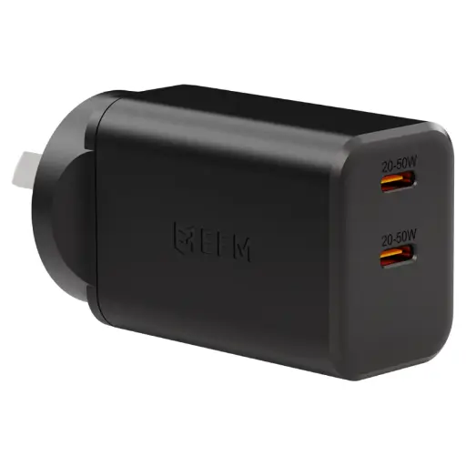 [EFPW50U932BLA] EFM ECO 50W Dual Port Wall Charger - Black