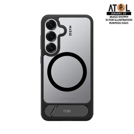 [EFCTASG294BLA] EFM Alta Case with D3O BIO For Samsung Galaxy S25 - Black/ Clear
