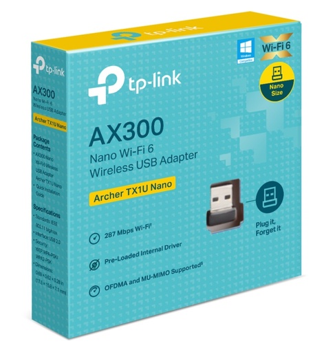 [Archer TX1U Nano] TP-Link Archer TX1U Nano AX300 Nano Wi-Fi 6 Wireless USB Adapter