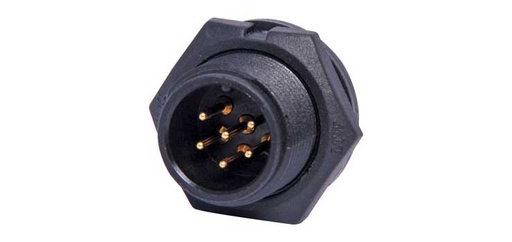 [P9416] 6 Pin 5A Screw-On Male Chassis IP67 Waterproof Plug