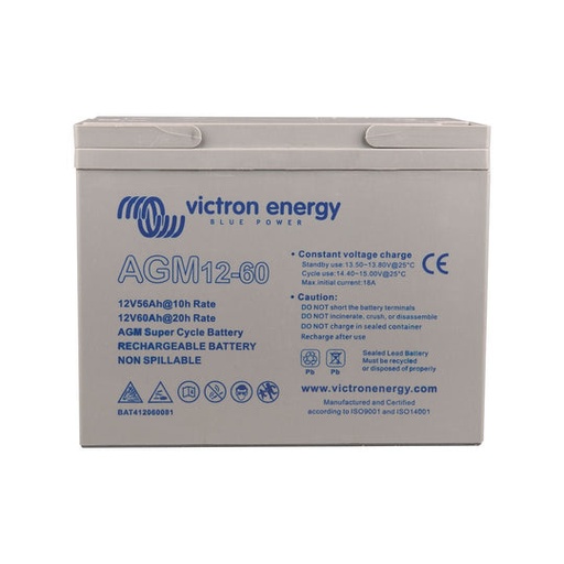 [BAT412060082] Victron Energy 12V 60Ah Sealed Lead Acid Super Cycle Battery 