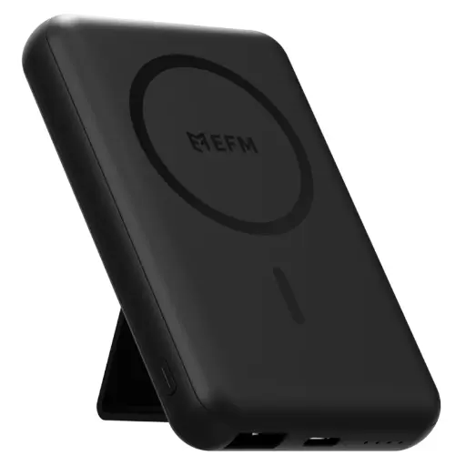 [EFWM5PB933BLA] EFM FLUX 5,000mAh Magnetic Power Bank w/MagSafe Compatability and Foldable Stand - Black 