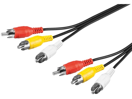 [50382] Goobay Composite Audio/Video Connector Cable 3x RCA 3M - Blk