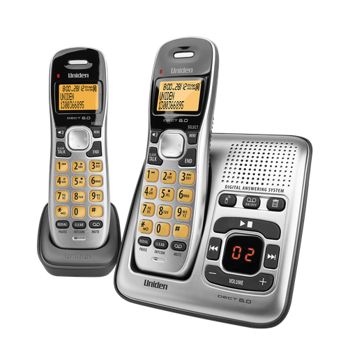 [DECT1735+1] Uniden DECT 1735 Cordless Phone System 2x Handsets w/Answering Machine
